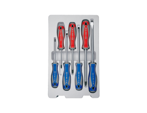 King Tony - ZESTAW WKRĘTAKÓW 7 cz. POZIDRIV PZ No.1 x 80, No.2 x 100, No.3 x 150, PŁASKIE 4 x 100, 5,5 x 125, 6,5 x 150, 8 x 175 - 30127MR