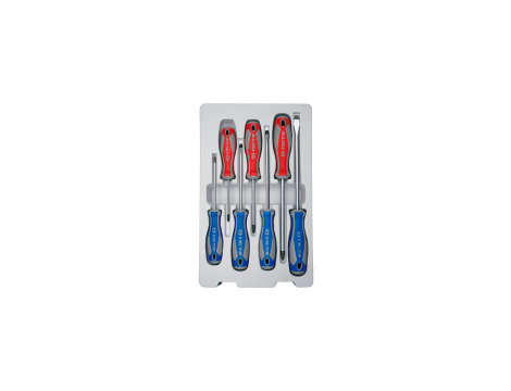 King Tony - ZESTAW WKRĘTAKÓW 7 cz. POZIDRIV PZ No.1 x 80, No.2 x 100, No.3 x 150, PŁASKIE 4 x 100, 5,5 x 125, 6,5 x 150, 8 x 175 - 30127MR