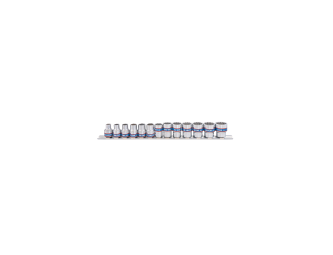 King Tony - ZESTAW NASADEK 3/8" 13cz. KRÓTKIE 12-kąt. 7 - 19mm, SZYNA - 3013MR