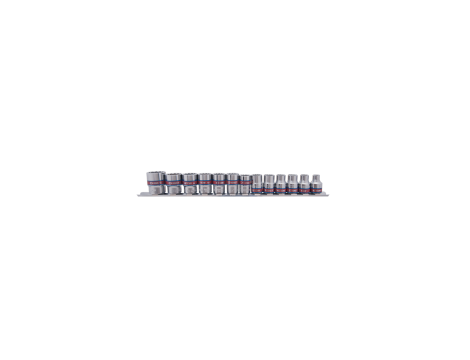 King Tony - ZESTAW NASADEK CALOWYCH 3/8" 13cz. KRÓTKIE 12-kąt. 1/4" - 13/16", SZYNA - 3013SR