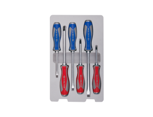 King Tony - ZESTAW WKRĘTAKÓW ŚLUSARSKICH 6 cz. KRZYŻAK PH No.1 x 75, No.2 x 100, No.3 x 150, PŁASKIE 5.5, 6.5, 8.0 - 30206MR