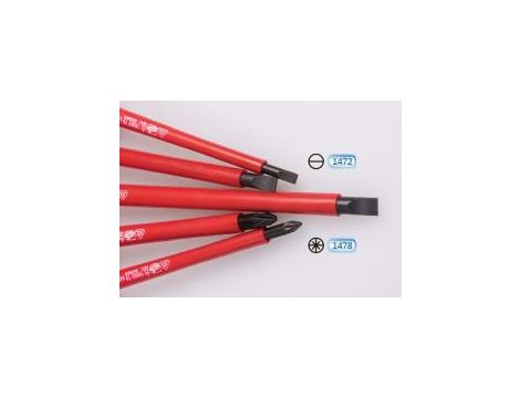 King Tony - ZESTAW WKRĘTAKÓW IZOLOWANYCH 5 cz. POZIDRIV PZ No.1 x 100, No.2 x 100, PŁASKIE 4 x 100, 5,5 x 125, 6,5 x 150 - 30605MR - 3