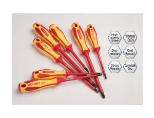 King Tony - ZESTAW WKRĘTAKÓW IZOLOWANYCH 7cz. POZIDRIV PZ No.1x100, No.2x100, No.3x150, PŁASKIE 4x100, 5,5x125, 6,5x150, 8 - 30607MR - image 2