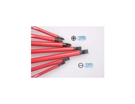 King Tony - ZESTAW WKRĘTAKÓW IZOLOWANYCH 7cz. POZIDRIV PZ No.1x100, No.2x100, No.3x150, PŁASKIE 4x100, 5,5x125, 6,5x150, 8 - 30607MR - 3