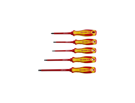 King Tony - ZESTAW WKRĘTAKÓW IZOLOWANYCH 5cz.KRZYŻAK PH No.1x 100, No.2x100, PŁASKIE 4x100, 5,5x125, 6,5x150 - 30615MR
