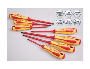 King Tony - ZESTAW WKRĘTAKÓW IZOLOWANYCH 7 cz. KRZYŻAK PH No.1, No.2, No.3, PŁASKIE 4 X100, 5,5 x 125, 6,5 x 150, 8 - 30617MR - image 2