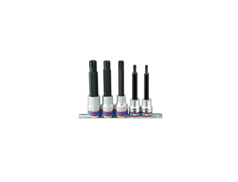 King Tony - ZESTAW NASADEK RIBE 3/8" + 1/2" 5cz. M7 - M13, SZYNA, - 3105PR