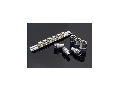 King Tony - ZESTAW NASADEK GWIAZDKOWYCH 3/8" 6cz. KRÓTKIE E-TORX E8 - E18, SZYNA, - 3106PR - 3