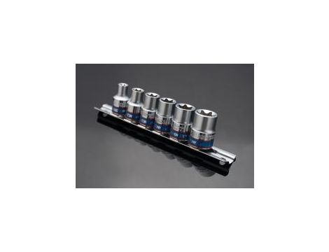 King Tony - ZESTAW NASADEK GWIAZDKOWYCH 3/8" 6cz. KRÓTKIE E-TORX E8 - E18, SZYNA, - 3106PR - 4
