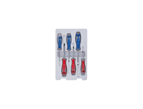 King Tony - ZESTAW WKRĘTAKÓW 6 cz. KRZYŻAK PH No.0 x 60, No.1x80, No.2x100, PŁASKIE 3x75, 5,5x100, 6,5x150 - 31116MR