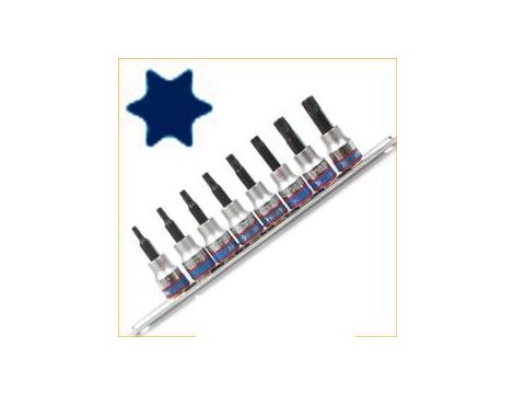 King Tony - ZESTAW NASADEK TORX 3/8" 8cz. T15 - T50, SZYNA, - 3118PR