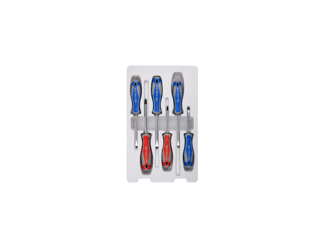 King Tony - ZESTAW WKRĘTAKÓW 6 cz. KRZYŻAK PH No.1 x 80, No.2 x 100, PŁASKIE 5 x 75, 5 x 100, 6,5 x 100, 6,5 x 150 - 31216MR