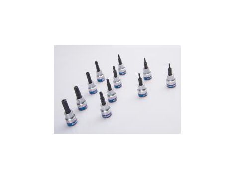 King Tony - ZESTAW NASADEK 3/8" TORX Z OTWOREM 11cz. T8 - T50, SZYNA, - 3131PR8 - 4