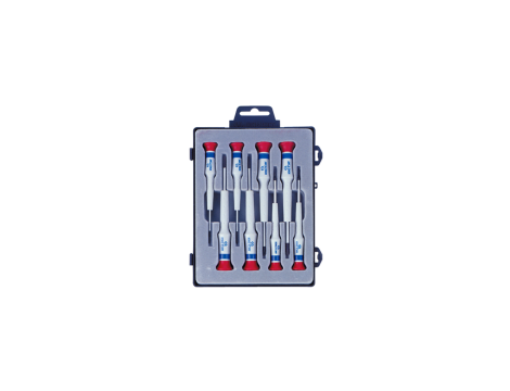 King Tony - ZESTAW WKRĘTAKÓW PRECYZYJNYCH 8cz. KRZYŻAK PH No.000 - 1 x 40mm, PŁASKIE 1,5 - 3,0 x 40mm, PUDEŁKO - 32108MR