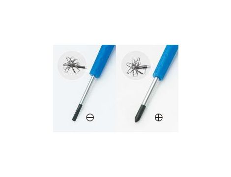 King Tony - ZESTAW WKRĘTAKÓW PRECYZYJNYCH 8cz. KRZYŻAK PH No.000 - 1 x 40mm, PŁASKIE 1,5 - 3,0 x 40mm, PUDEŁKO - 32108MR - 3