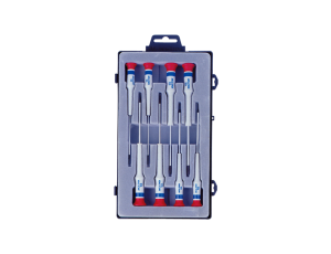 King Tony - ZESTAW WKRĘTAKÓW PRECYZYJNYCH 8cz. KRZYŻAK No.000 - 1 x 75mm, PŁASKIE 1,5 - 3,0 x 75mm, PUDEŁKO - 32118MR