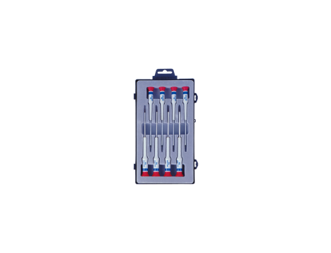 King Tony - ZESTAW WKRĘTAKÓW PRECYZYJNYCH 8cz. PŁASKIE 1,0 - 4,0 x 75mm, PUDEŁKO - 32218MR
