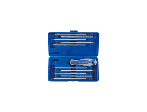 King Tony - ZESTAW WKRĘTAKÓW Z WYMIENNYMI GROTAMI 11 cz. MIX: TORX, HEX, PŁASKIE, PH, PZ - 32518MR01