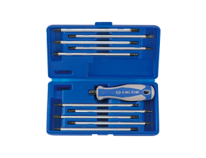 King Tony - ZESTAW WKRĘTAKÓW Z WYMIENNYMI GROTAMI 11 cz. MIX: TORX, HEX, PŁASKIE, PH - 32518MR02