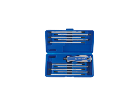 King Tony - ZESTAW WKRĘTAKÓW Z WYMIENNYMI GROTAMI 11 cz. MIX: TORX, HEX, PŁASKIE, PH - 32518MR02