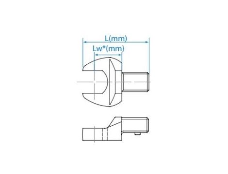 King Tony - GŁOWICA DO KLUCZA DYNAMOMETRYCZNEGO 9x12mm Z KLUCZEM PŁASKIM 32mm - 34501132M