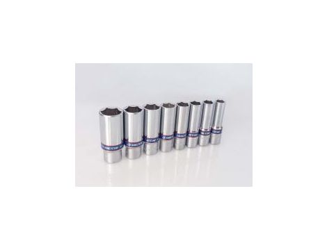 King Tony - ZESTAW NASADEK 3/8" 8cz. DŁUGIE 6-kąt 10 - 19mm, KASETA - 3508MR - 3