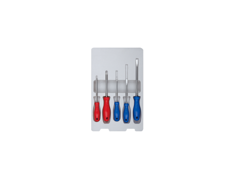 King Tony - ZESTAW WKRĘTAKÓW 5 cz. KRZYŻAK PH No.1 x 100, No.2 x 100, PŁASKIE 4 x 100, 5,5 x 100, 6,5 x 150 - 35105MR