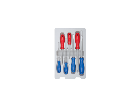 King Tony - ZESTAW WKRĘTAKÓW 7 cz. KRZYŻAK PH No.1 x 100, No.2 x 100, No.3 x 150, PŁASKIE 4 x 100, 5,5 x 100, 6,5 x 150, 8 x 150 - 35107MR