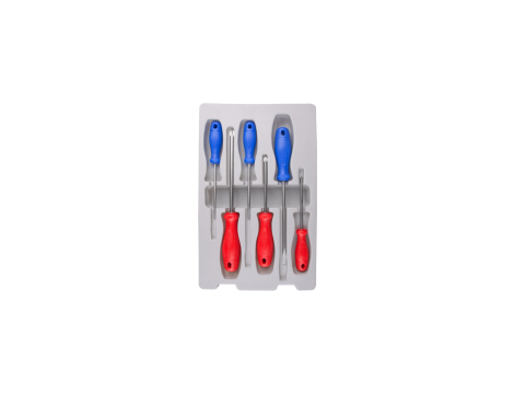 King Tony - ZESTAW WKRĘTAKÓW 6 cz. KRZYŻAK PH No.1 x 100, No.2 x 100, No.3 x 150, PŁASKIE 4 x 100, 5,5 x 100, 6,5 x 150 - 35116MR01