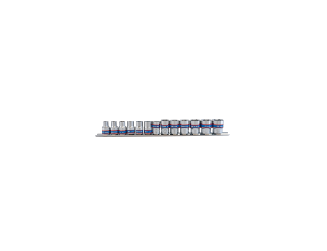 King Tony - ZESTAW NASADEK 3/8" 13cz. KRÓTKIE 6-kąt. 7 - 19mm, SZYNA, - 3513MR