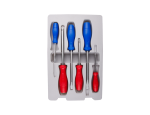 King Tony - ZESTAW WKRĘTAKÓW ŚLUSARSKICH 6 cz. KRZYŻAK PH No.1 x 75, No.2 x 100, No.3 x 150, PŁASKIE 5.5, 6.5, 8.0 - 36206MR