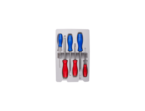 King Tony - ZESTAW WKRĘTAKÓW ŚLUSARSKICH 6 cz. KRZYŻAK PH No.1 x 75, No.2 x 100, No.3 x 150, PŁASKIE 5.5, 6.5, 8.0 - 36206MR