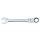 King Tony - KLUCZ PŁASKO-OCZKOWY PRZEGUBOWY, Z GRZECHOTKĄ JEDNOKIERUNKOWĄ 72 ZĘBY, 8mm - 373008M
