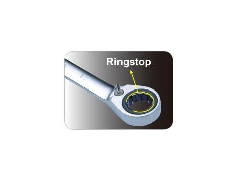 King Tony - KLUCZ PŁASKO-OCZKOWY Z GRZECHOTKĄ DWUKIERUNKOWĄ 72 ZĘBY Z BLOKADĄ OCZKA 159 x 10mm - 373A10M - 3