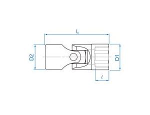 King Tony - NASADKA KRÓTKA Z PRZEGUBEM 3/8