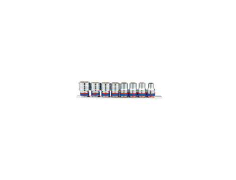 King Tony - ZESTAW NASADEK 1/2" 8cz. KRÓTKIE 12-kąt. 10 - 22mm, SZYNA - 4010MR