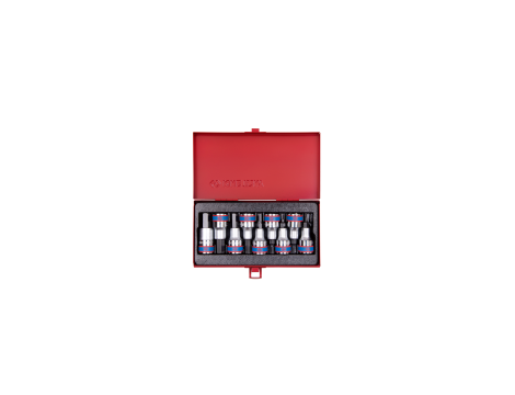 King Tony - ZESTAW NASADEK Z KOŃCÓWKĄ HEX 1/2" 9 cz. KRÓTKIE 3 - 14mm KASETA - 4110PR - 3