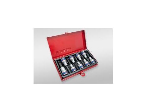 King Tony - ZESTAW NASADEK Z KOŃCÓWKĄ TORX 1/2" 9 cz. DŁUGIE T20 - T60 KASETA - 4119PR