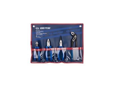 King Tony - ZESTAW SZCZYPIEC 4 SZT., SZCZYPCE NASTAWNE, TNĄCE, KOMBINERKI, ETUI - 42104GP01