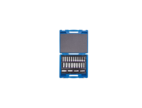 King Tony - ZESTAW DŁUGICH NASADEK 1/2" 6-kąt. 8-36mm W WALIZCE 25cz. - 4335MR01