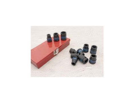 King Tony - ZESTAW NASADEK UDAROWYCH 1/2" 11cz. KRÓTKIE 6-kąt. 10 - 21mm, KASETA - 4412MP - 3