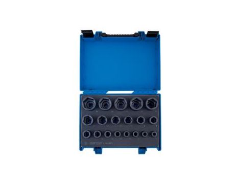 King Tony - ZESTAW KRÓTKICH NASADEK UDAROWYCH 6-KĄT. 1/2" 10 - 36mm W WALIZCE, 19 SZT. - 4429MPV