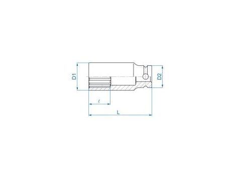 King Tony - NASADKA DŁUGA UDAROWA 1/2" 14mm x 80mm, 12-kąt - 443014M - 2
