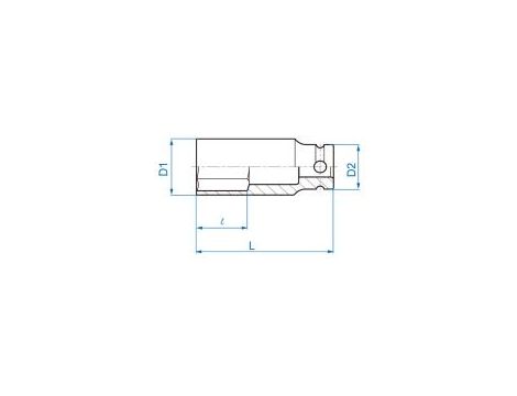 King Tony - NASADKA DŁUGA UDAROWA 1/2" 10mm x 80mm, 6-kąt - 443510M - 2