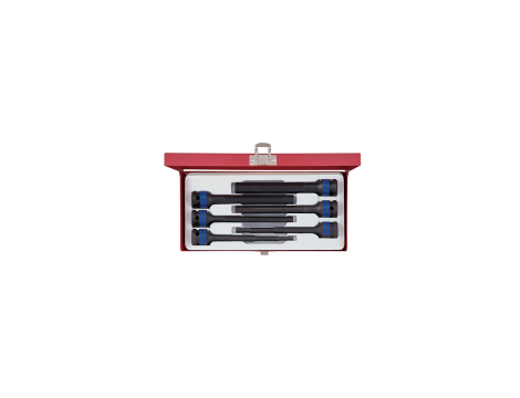 King Tony - ZESTAW NASADEK UDAROWYCH Z KOŃCÓWKĄ HEX 1/2" 6cz. EKSTRA DŁUGIE 5 - 14mm, KASETA - 4476MP