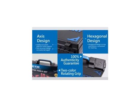 King Tony - ZESTAW NASADEK IZOLOWANYCH 1/2" 16cz. KRÓTKIE, 6-kąt. 8 - 24mm, Z AKCESORIAMI, CHROM, KASETA Z TWORZYWA - 45VE01MRV - 4