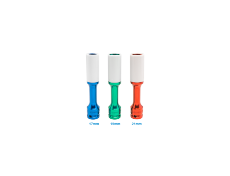 King Tony - NASADKA DŁUGA UDAROWA CIENKOŚCIENNA Z TULEJĄ ZABEZPIECZAJĄCĄ 1/2" 17mm x 150mm, 6-kąt, DO ALUFELG - 495517MX