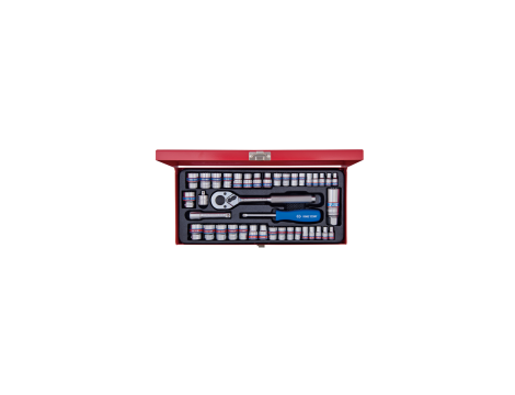 King Tony - ZESTAW NASADEK 1/4"+3/8", 39cz. KRÓTKIE 12-kąt. 9-19mm, CALOWE 3/8 - 3/4", 6-kąt. 4,5-12mm, CALOWE 3/16-1/2" Z GRZECHOTKĄ I AKCE - 5039CR - 2