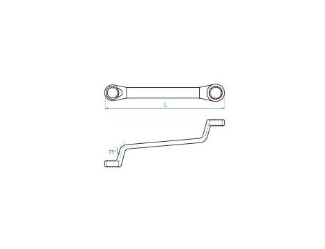 King Tony - KLUCZ OCZKOWY ODGIĘTY 75° CALOWY 5/16" x 3/8" - 59701012 - 2