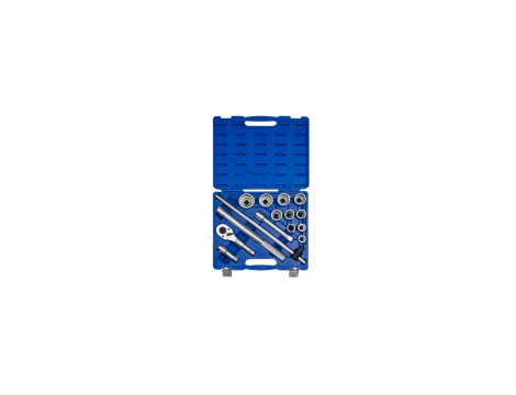 King Tony - ZESTAW NASADEK 3/4" 14cz. KRÓTKIE 12-kąt. 22-50mm Z GRZECHOTKĄ I AKCESORIAMI, WALIZKA - 6014MR12